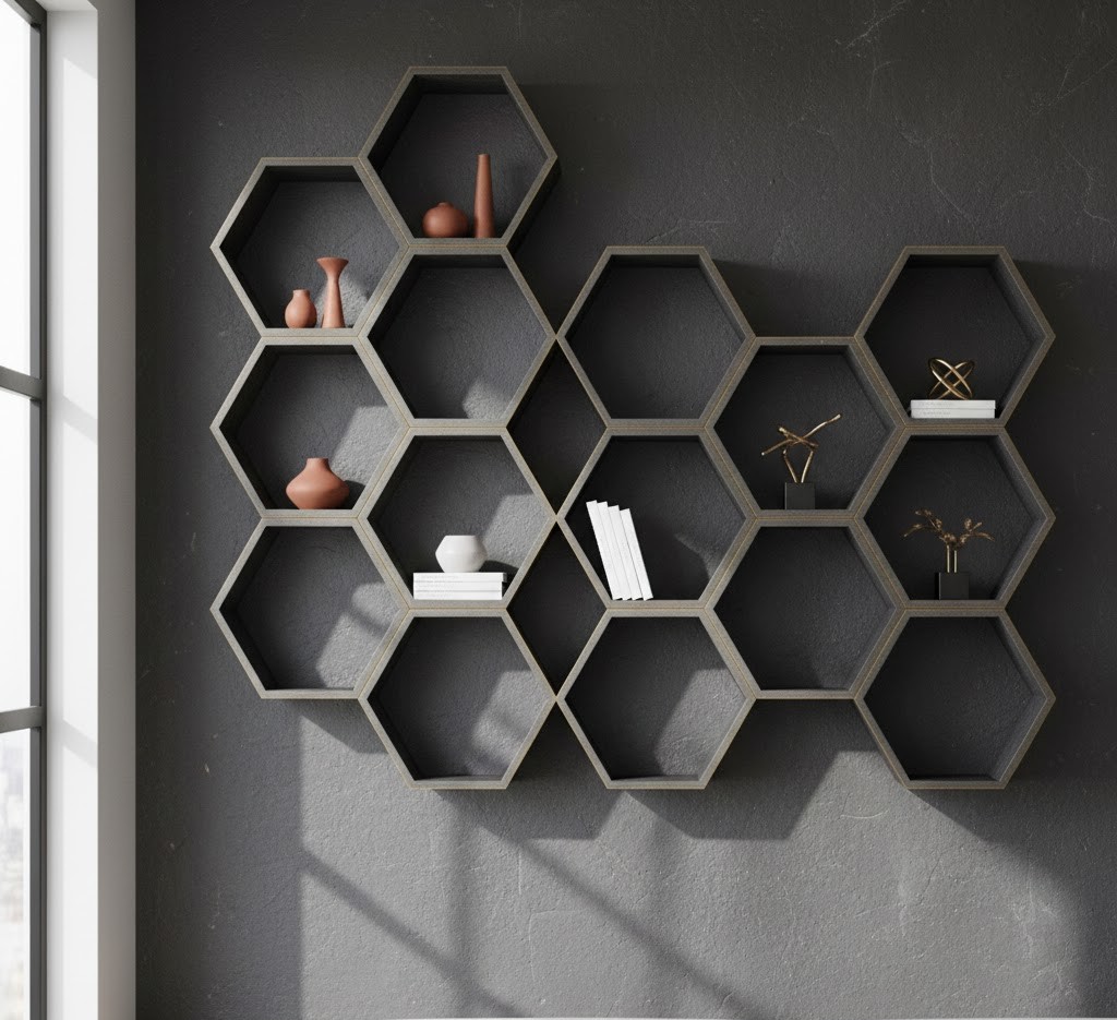 Hexagonal shelf design